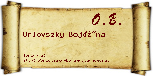 Orlovszky Bojána névjegykártya